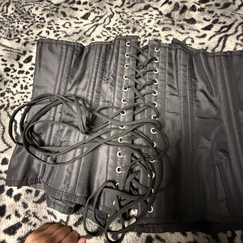 Black Lace-Up Corset
